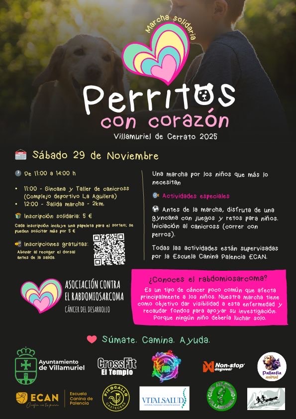 Cartel de la marcha solidaria Perritos con Corazón en Villamuriel de Cerrato