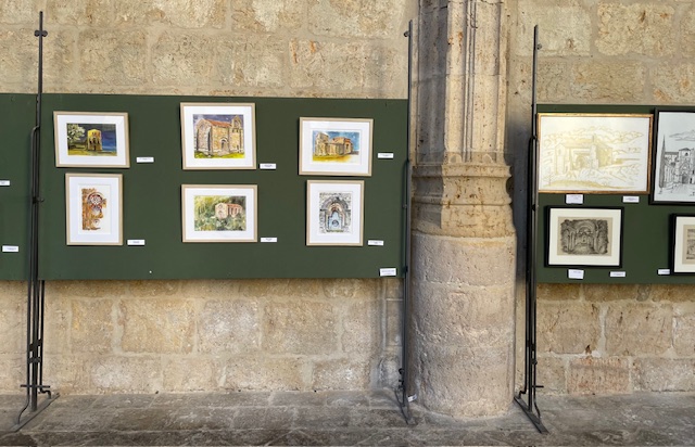 Obras de arte románico expuestas en la catedral de Palencia.
