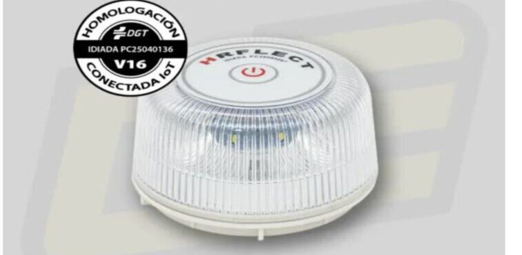 Baliza V16 homologada con geolocalización para vehículos