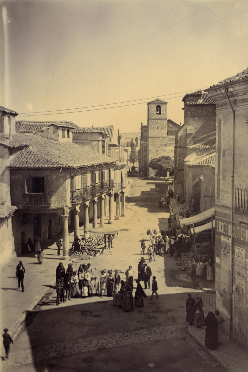 Vista histórica de la calle Burgos en Palencia en 1890