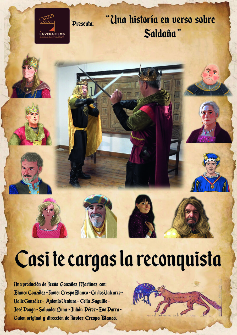 Cartel de la película Casi te cargas la Reconquista con personajes históricos