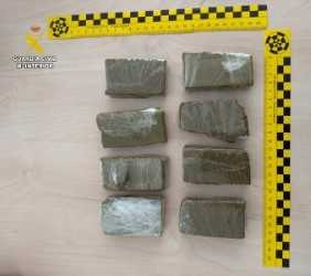 Bolsas de hachís y marihuana confiscadas por la Guardia Civil en Palencia