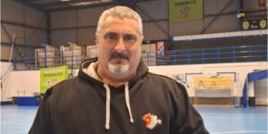 Francisco Javier Liébana Villarroel en un polideportivo de Guardo