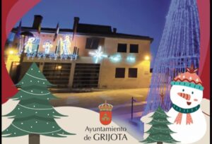 Cartel de la programación navideña de Grijota 2025 con decoraciones festivas