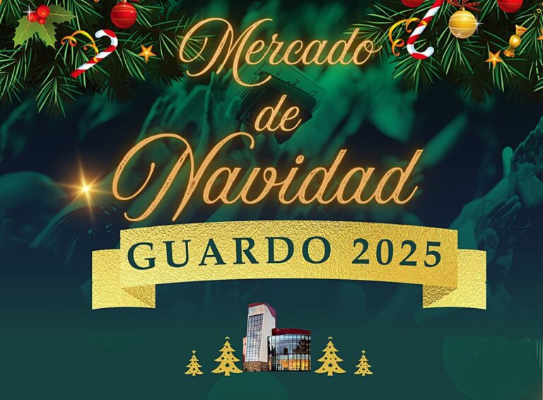 Cartel del Mercado de Navidad en Guardo 2025 con decoración festiva.