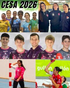 Jugadores y entrenadores del balonmano de Palencia para el Campeonato de España