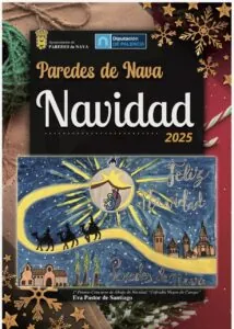 Cartel de Navidad 2025 de Paredes de Nava con ilustraciones festivas.
