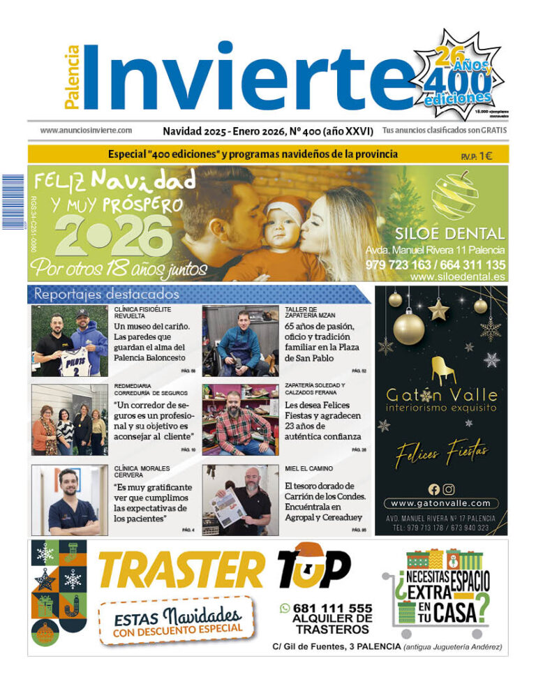 Portada del periódico Palencia Invierte Navidad 2025-2026 con programas navideños