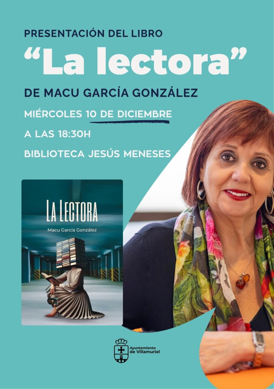 Cartel de presentación del libro La Lectora de Macu García en Villamuriel de Cerrato