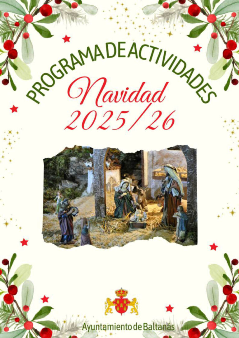 Cartel del programa de actividades navideñas en Baltanás 2025/26