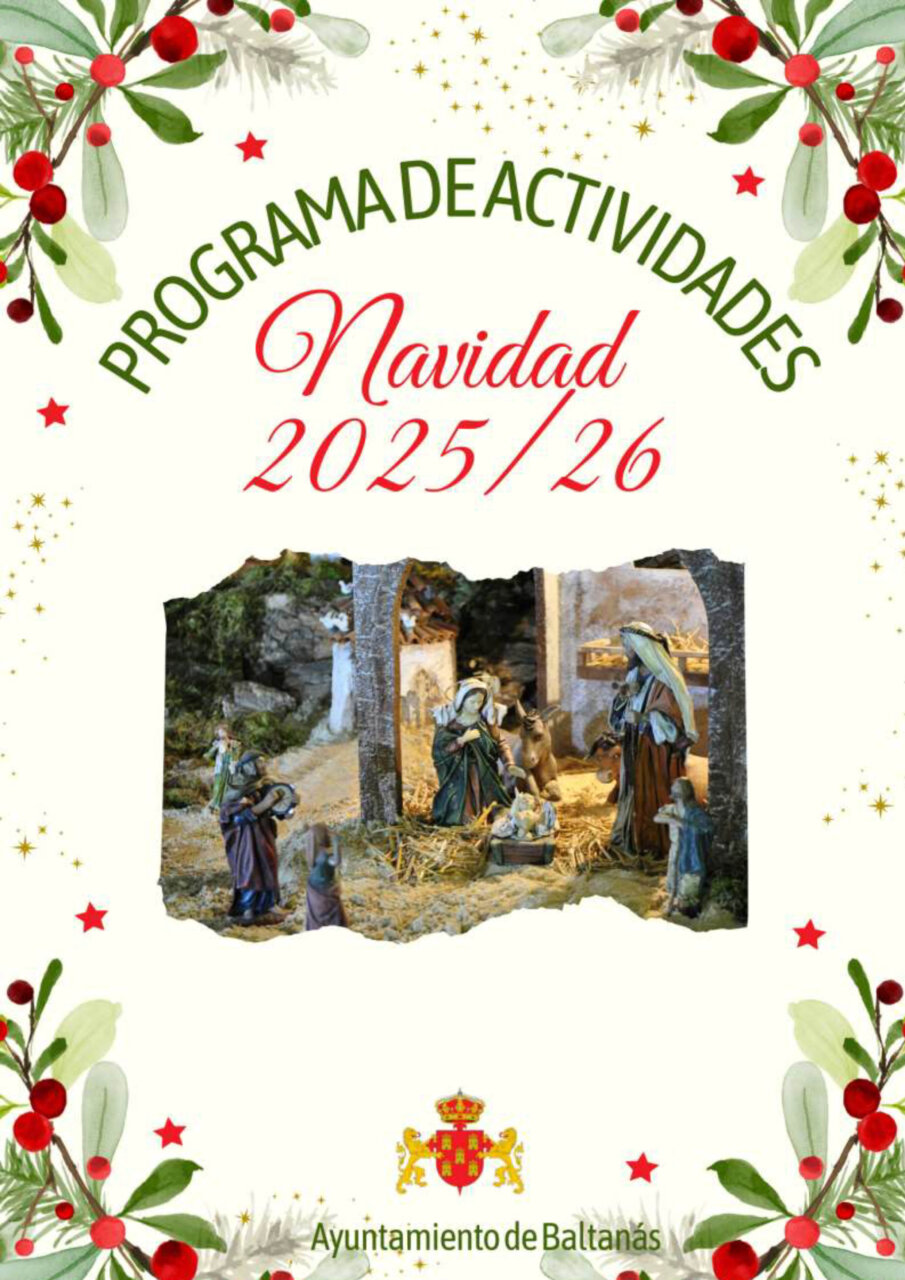Cartel del programa de actividades navideñas en Baltanás 2025/26
