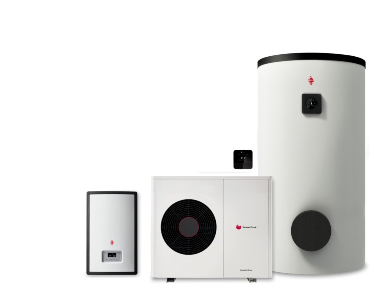 Sistema de calefacción aerotérmica con unidades interiores y exteriores