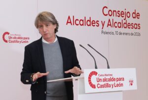 Carlos Martínez hablando sobre el poder local del PSOE en Palencia