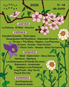 Cartel del festival Palencia Sonora 2026 con artistas destacados