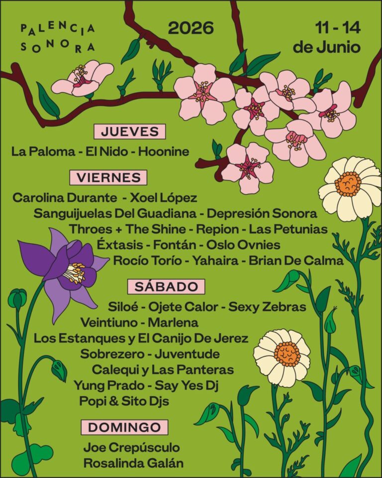 Cartel del festival Palencia Sonora 2026 con artistas destacados