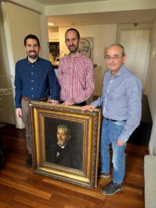 Retrato de Cirilo Tejerina con su familia en el Ateneo de Palencia