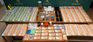 Evidencia de la operación de la Guardia Civil contra el tráfico de drogas en Palencia.