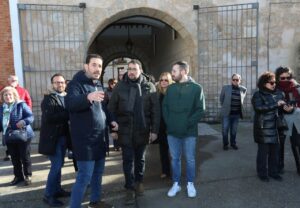 Adrián Barbón en campaña electoral del PSOE en Palencia