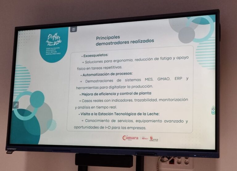 Pantalla mostrando avances del proyecto DiAgro Palencia 2030