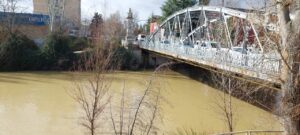 Vista del río Carrión con niveles altos de agua en Palencia