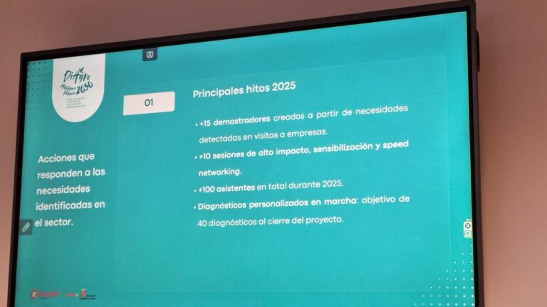 Presentación del proyecto DiAgro Palencia 2030 en una pantalla