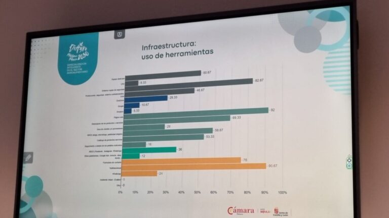 Gráfico sobre uso de herramientas en el sector agroalimentario en Palencia