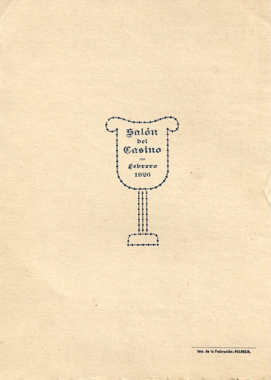 Folleto de la exposición en el Casino de Palencia en 1926