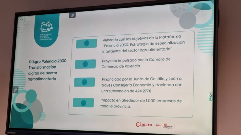 Presentación del proyecto DiAgro Palencia 2030 en una pantalla
