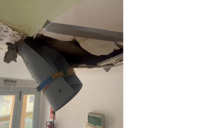 Daños en el techo de la base de helicópteros en Palencia