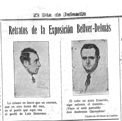 Retratos de la exposición de Bellver Delmás en Palencia en 1926.