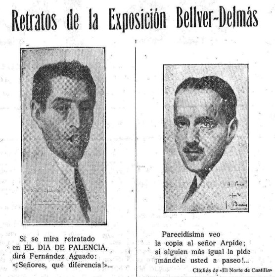 Retratos de la exposición Bellver Delmás en Palencia, 1926.