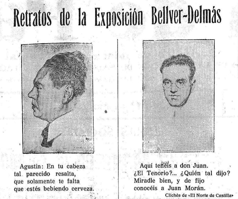 Retratos de la exposición de Bellver Delmás en Palencia en 1926