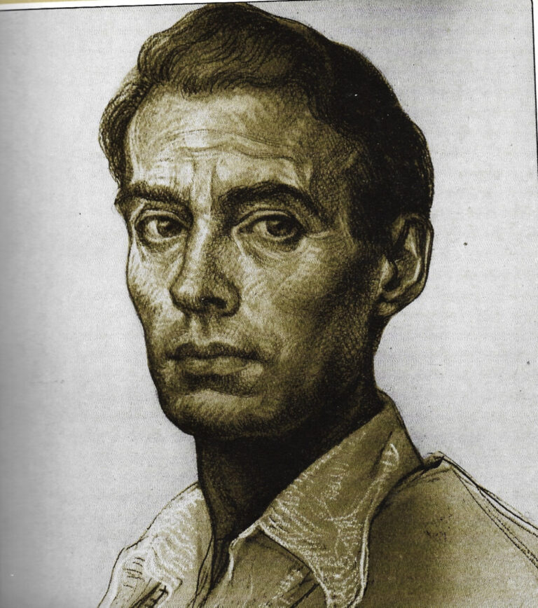 Retrato de Germán Calvo, muralista y profesor español.