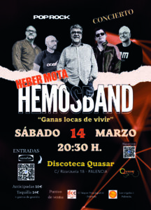Cartel del concierto de Heber Mota y Hemo's Band en Palencia