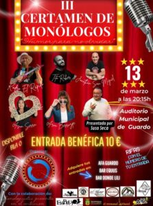 Cartel del III Certamen de Monólogos en Guardo con detalles del evento