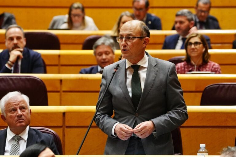 Senador Jorge Martínez Antolín hablando sobre el Impuesto de Sociedades en el Senado