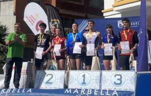 Mateo Puertas Solórzano en el podio del Campeonato de España de Sprint