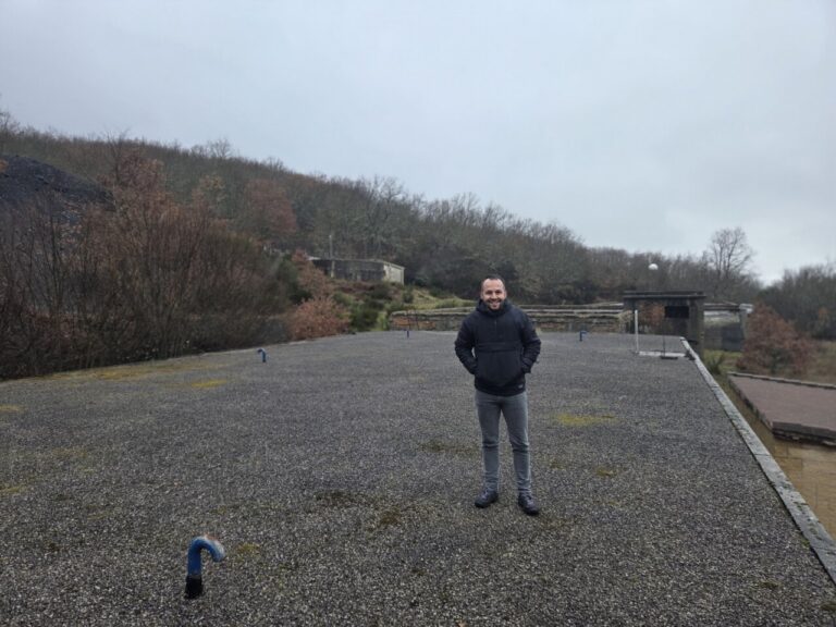 Cristian Delgado en los depósitos de agua de Barruelo de Santullán