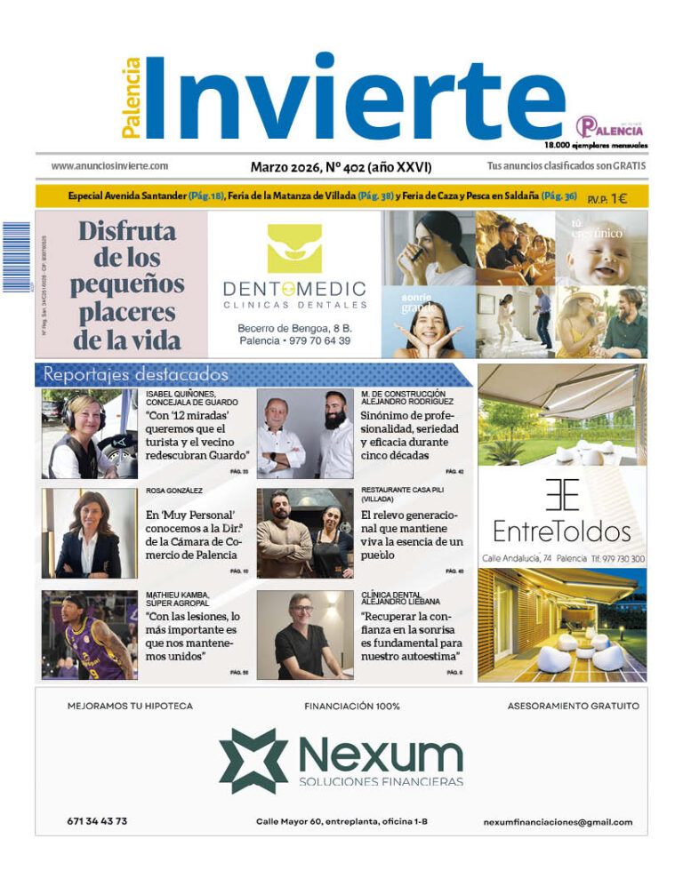 Portada del periódico Palencia Invierte de marzo de 2026