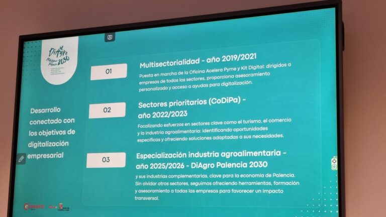 Pantalla con información sobre el proyecto DiAgro Palencia 2030