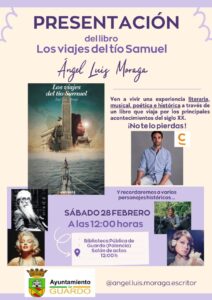 Cartel de presentación del libro Los viajes del tío Samuel en Guardo