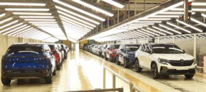 Vista de la línea de producción de vehículos Renault en Palencia