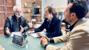 Reunión entre representantes de la Diputación y el alcalde de Ribas de Campos