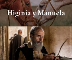 Escena del cortometraje Higinia y Manuela con caballos y un actor