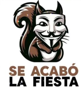 Logo de Se Acabó la Fiesta con un personaje de ardilla