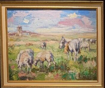 Obras de Antonio de la Peña en exposición, paisajes y ganado