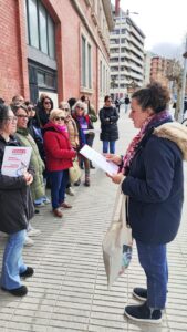 Delegados de CCOO en Palencia durante una concentración por negociaciones educativas