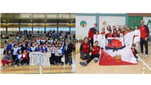 Grupo de karatecas palentinos con medallas en campeonato regional