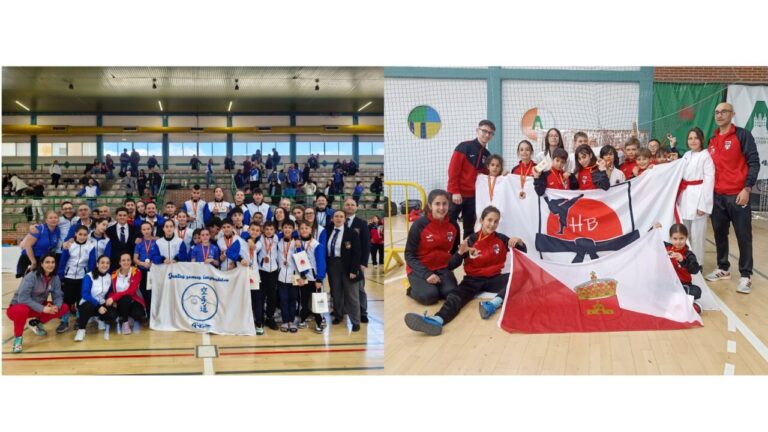 Grupo de karatecas palentinos con medallas en campeonato regional