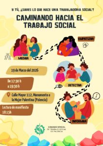 Cartel del evento Caminando hacia el Trabajo Social en Palencia